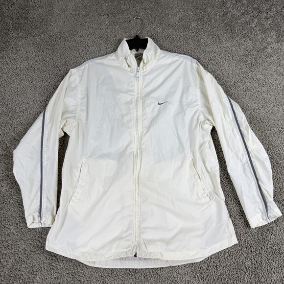Nike Jacket Womens Small White Full Zip Windbreaker Track Running Coat - Picture 2 of 15